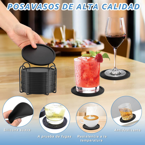12pcs Portavasos De Silicona Antideslizantes Para Mesa Con