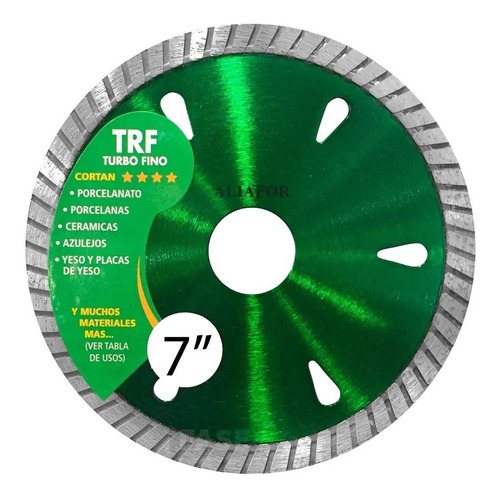 Disco Diamantado 180 Mm Aliafor Turbo Fino Porcelanato Trf Color Verde