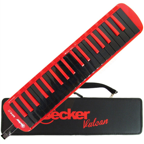 Escaleta Melodica Becker Vulcan Vermelha 37 Teclas C/ Case