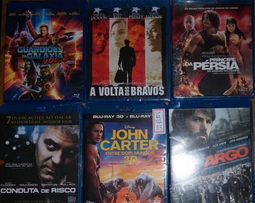Lote 6 Blu-rays Guardiões Galáxia 2 Príncipe Da Pérsia Argo