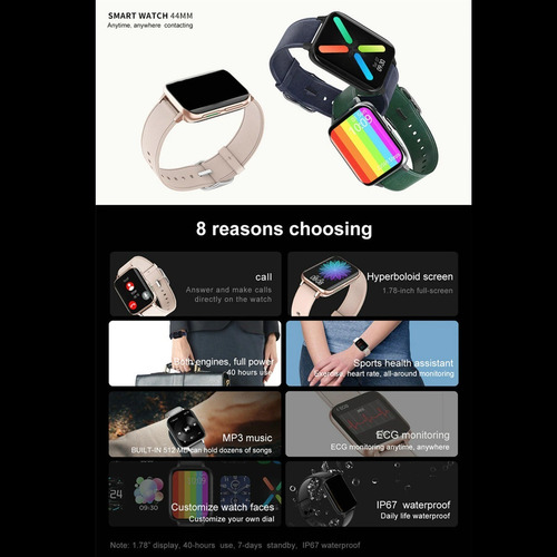 Imagen 5 de 8 de Fralugio Reloj Smartwatch Dt93 Pantalla Curva Notificaciones