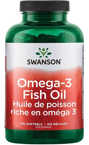 Omega 3 Fish Oil 150 Softgels Swanson Sabor LEMON FLAVOR