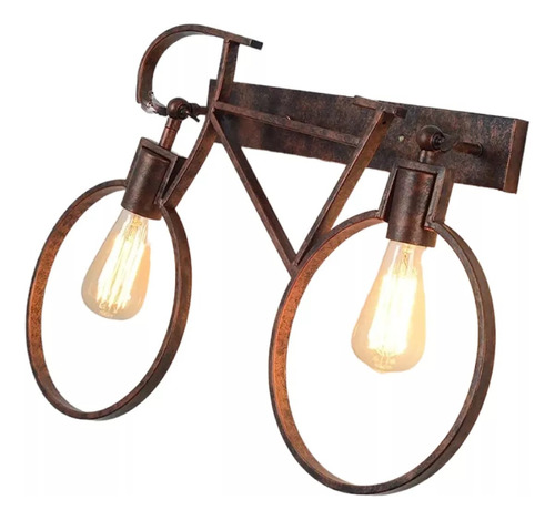 Lámpara Aplique De Pared Tipo Bicicleta Deco + 2 Ampolletas 