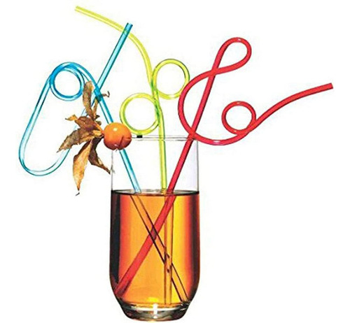 Q Crazy Straws, 30 Unidades, Divertidas Y Coloridas,