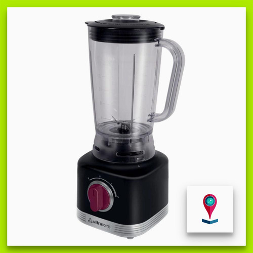 Licuadora Ultracomb LC-2007 1.5 L negra con jarra de plástico 220V