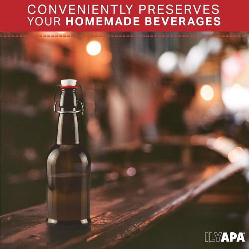 Botellas De Cerveza Ilyapa De Vidrio Ambar Con Tapa Abati...