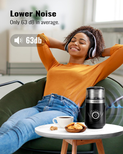 Molinillo De Café Twomeow, Molinillo Eléctrico Ajustable Con