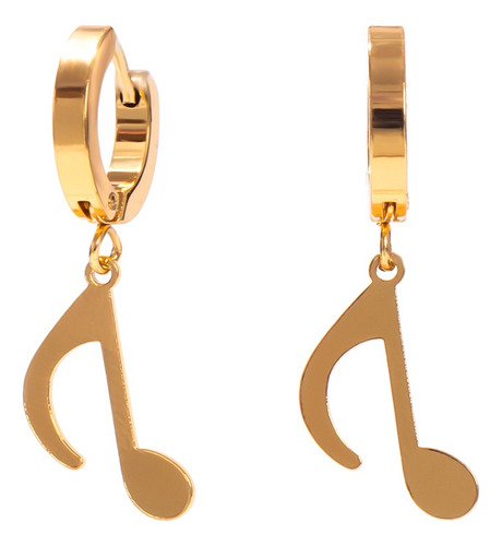 Aretes Nota Música Corchea Acero Inoxidable