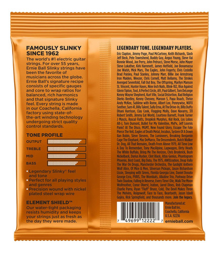 Ernie Ball Hybrid Slinky Guitar Strings, Herida De Níquel, P