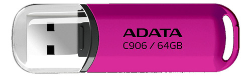 Memoria Usb 2.0 Adata 64gb C906 Flash  Plástico Color Rosa