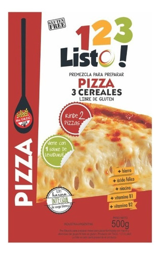 123 Listo Premezcla Para Pizza Sin T.a.c.c 500g