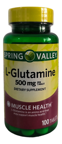 L-glutamine De 500 Mg, 100 Tabletas Spring Valley. Importada