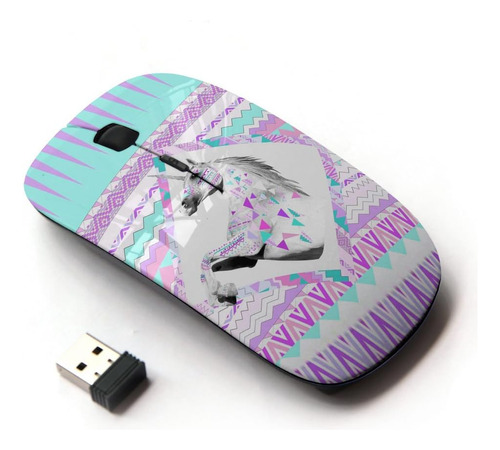 Kawaiimouse [ratón Inalámbrico Óptico 2.4g] Unicornio Morado