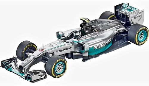 Mercedes Amg Petronas F1 W05 Hybrid #6 Burago 1:32 N Rosberg Color Plateado Con Negro