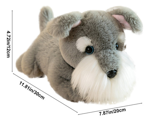 Adorable Schnauzer De Juguete K, Suave Y Relleno Con Un Suav