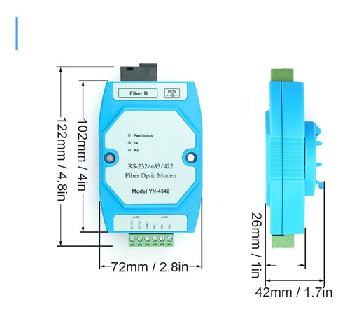 2 Unidad Rs485 Convertidor Fibra Optica Bidireccional