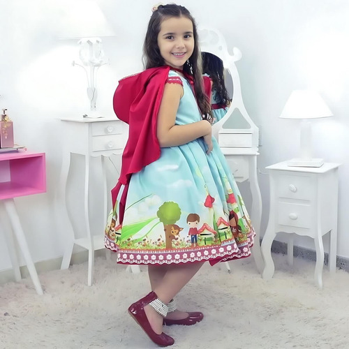 Vestido Chapeuzinho Vermelho Com Capa