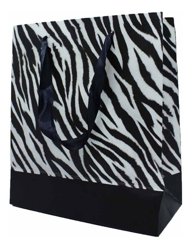 Sacola De Papel Zebra 21x18 Cm - 12 Unidades Promoção