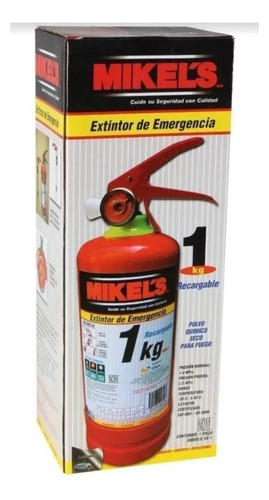 Extintor De Emergencia 1kg Mikels Recargable Con Soporte Ee1