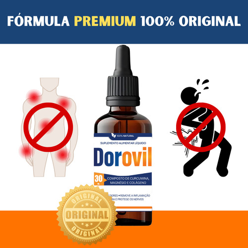 5 Frascos Dorovil - Chega De Sofrer Com Dores Laranja