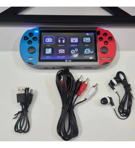 Console De Jogos Portátil Oasis Diversão Infinita Azul E Vermelho