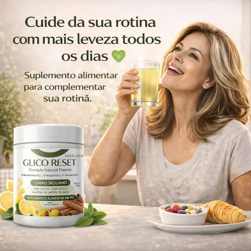 Glico Reset Suplemento Alimentar 100% Natural Em Pó De Limão