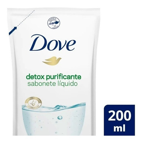 Imagem 2 de 2 de Sabonete Líquido Dove Detox Purificante Refil 200ml