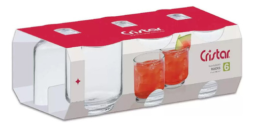 Pack X 6 Vasos Alegro Cristar Vaso Vidrio Bajos