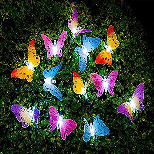 Luces Solares De Mariposas Exteriores, 12 Led, Impermea...