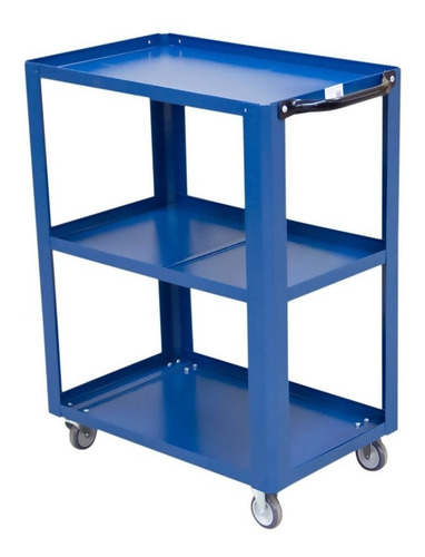Imagem 1 de 4 de Carrinho Porta Ferramentas 3 Prateleiras Em Aco Fercar Azul