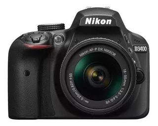 Nikon Kit D3400 + lente 18-55mm VR DSLR color negro