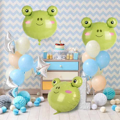 6 Globos De Cabeza De Rana 64 Cm Fiesta Temática Animales