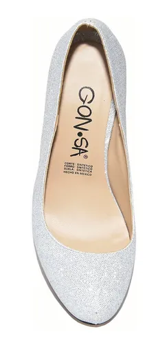 Zapatilla Dama Gonsa Glitter Plata Tac n 11cm