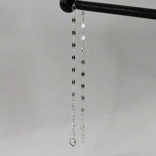 Pulsera Eslabón De Estrella Grande Plata .925 Para Dama Plateado 2 Mm 18.5 Cm