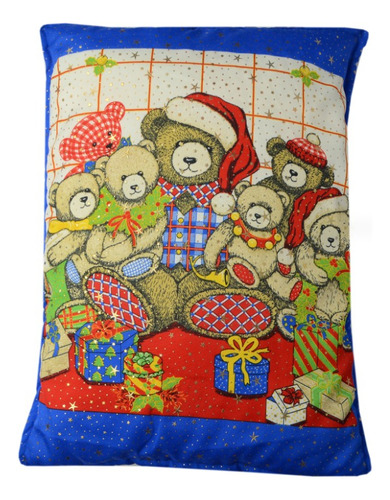 Funda Cojín Forro Almohada Navideño Diseño Osos