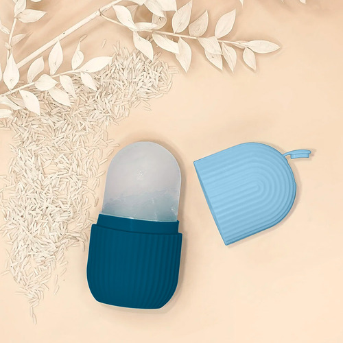 Rodillo De Silicón Para Masaje Facial Con Hielo Diler Reutilizable Y Suave Ideal Para Cerrar Poros Reducir Inflamación Y Refrescar La Piel Uso Diario En Rutina De Skincare Color Azul