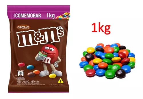 Confeito de Chocolate ao Leite M&M's Pacote 1kg para Comemorar