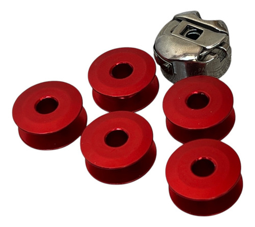 Bobina Y 5 Carretes Rojos Para Máquina Recta Industrial