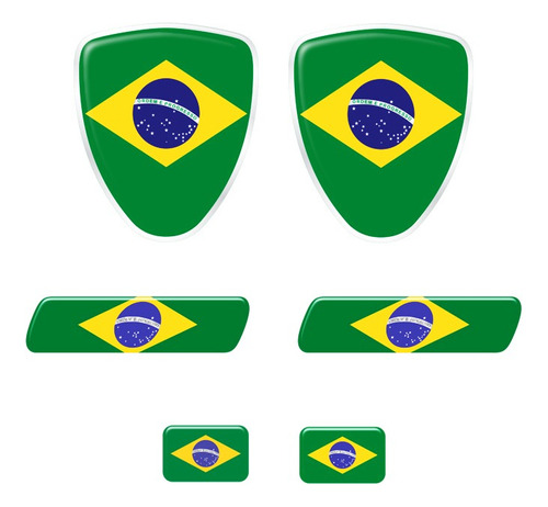 Adesivo Bandeira Brasil Emblema Escudo Placa Coluna Resinado