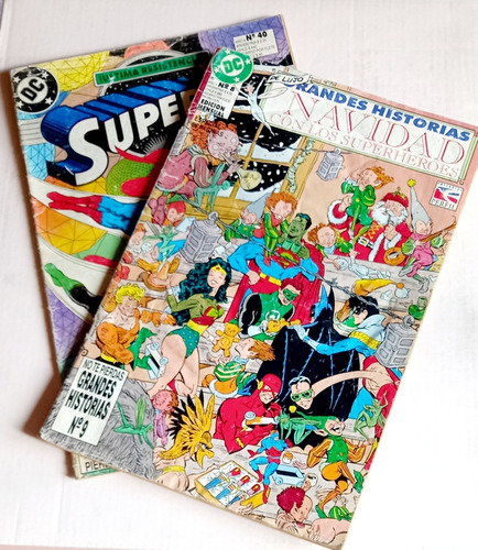 Dos Revistas Comics Dc Navidad Con Los Superheroes /superman