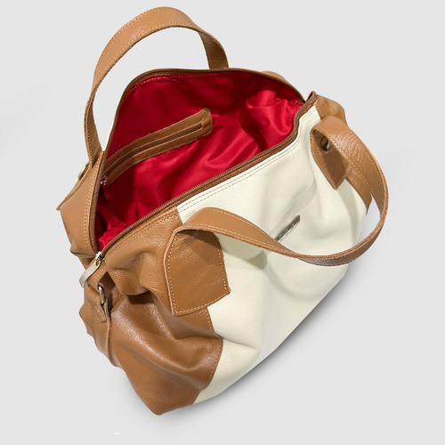Bolsas Femininas Sacola Couro Legitimo Macio Cor Off