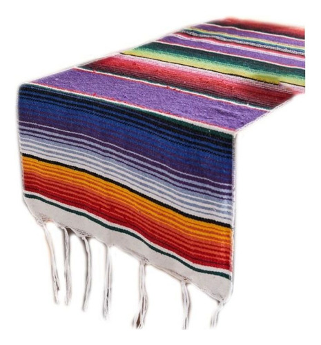 Manta Mexicana Brillante 35x213cm Rainbow Stripes Tec Table