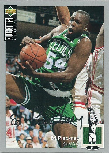 Barajita Ed Pinckney Firma Plata Upper Deck 1994 #54 Celtics