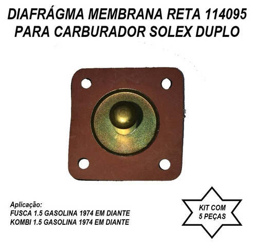 Kit C/5 Diafragma Membrana Fusca Kombi 1.5 Gas 1974/...