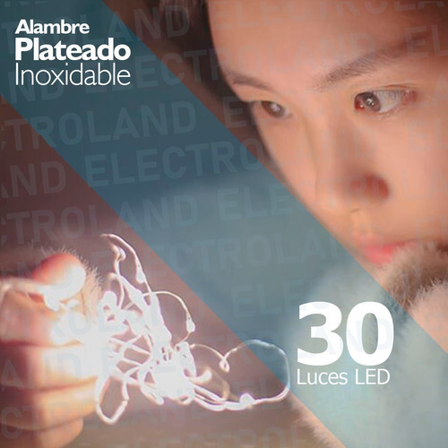 Imagen 4 de 10 de Pack X 10 Luces Guirnalda 30led Alambre Tira A Pila Luz Fria