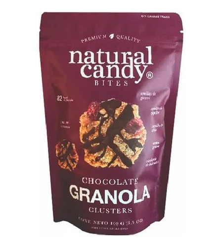 Granola Chocolate Clusters Natural Candy Snack Vegano 