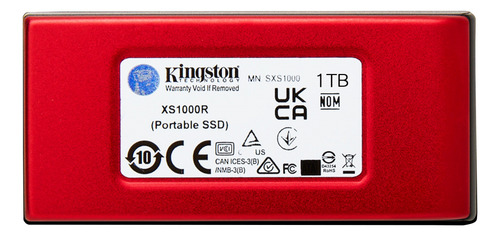 Unidad Ssd Externa Kingston 1tb Xs1000 - Usb 3.2 Rojo Rojo