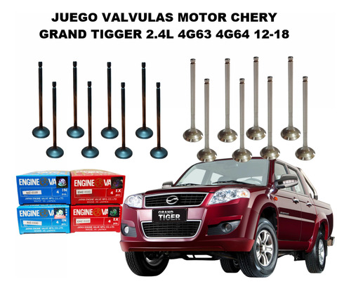Juego Valvulas Motor Chery Grand Tigger 2.4l 4g63 4g64 12-18