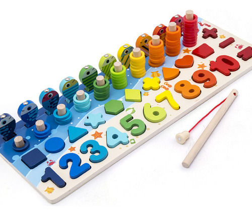 Juego Educativo Montessori Tablero Letras Números Figuras