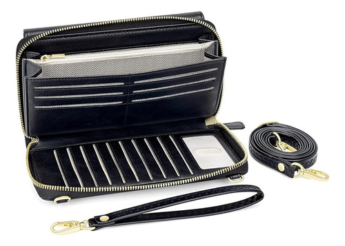 Billetera Peacocktion Con Diseño Liso Color 04-negro De Cuero Sintético - 13.16cm X 13.16cm X 13.16cm